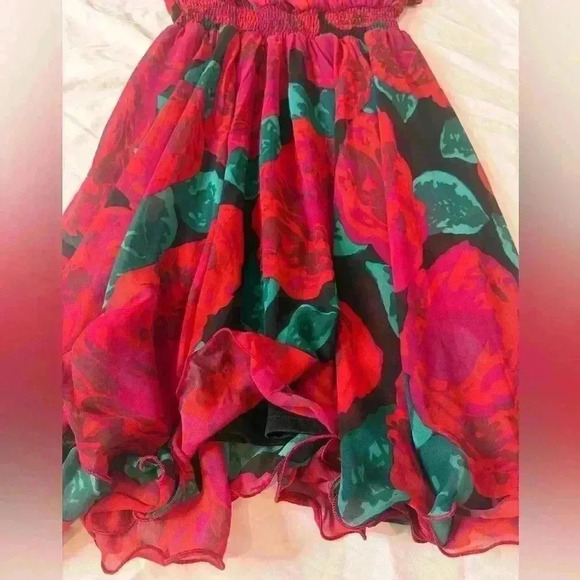 Arden B. One Shoulder Women’s Dress Floral Multi Pink Red Green - Picture 4 of 5